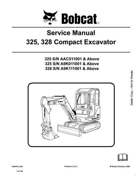Bobcat mini excavator 325 328 service manual aac511001 a9k111001. - Guida allo studio di formazione spirituale henri nouwen.