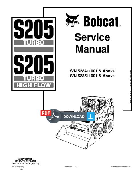Bobcat s205 manual de reparación del minicargador a3lj11001 mejorado. - Aprilia caponord 1000 engine repair manual.