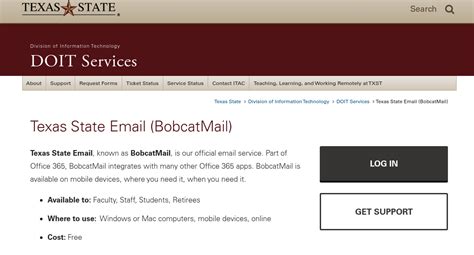 Texas State University. December 27, 2016 ·. Texas State's email (Bobcatmail) is moving to Office 365 during the winter break, unlocking the full power of the Office 365 suite, with new search functions and new apps. Learn more about how and when your Texas State email will change. tr.txstate.edu.. 