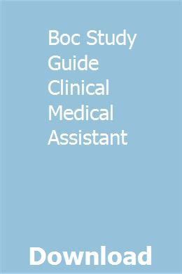 Boc study guide clinical medical assistant. - Wissenschaftliche politikberatung am beispiel der paritätischen kommission.