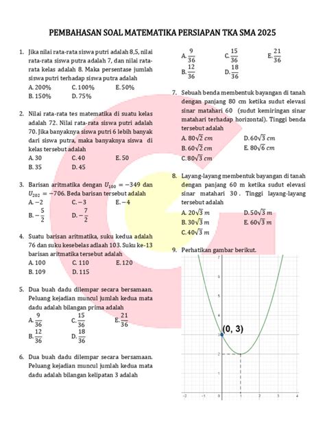 Bocoran soal tka matematika sma 2025. .  ...