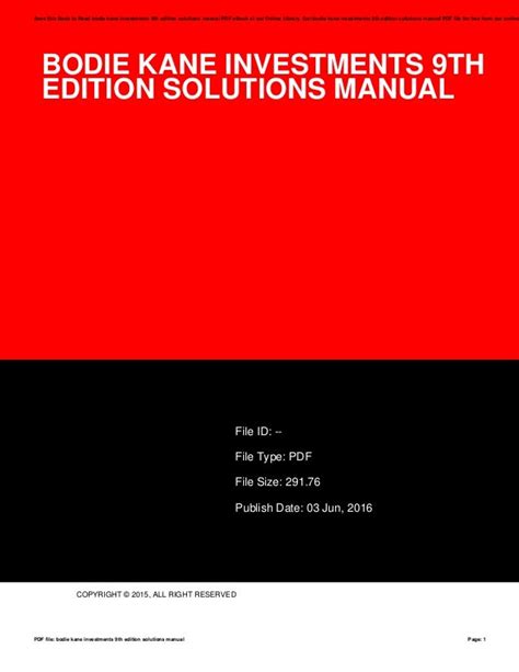 Bodie kane investments 9th edition solutions manual. - Privatrechtliche verträge als instrument zur beilegung staatlicher insolvenzkrisen.