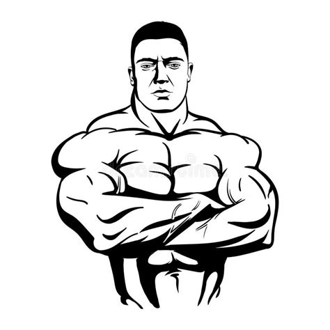 Body Builder White Background stock illustrations