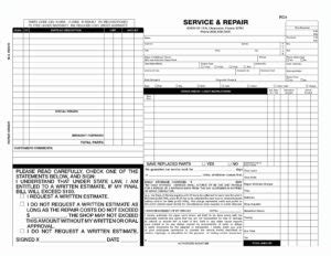 Body Shop Invoice Template Example Estimate Form Ordinary 50 Within
