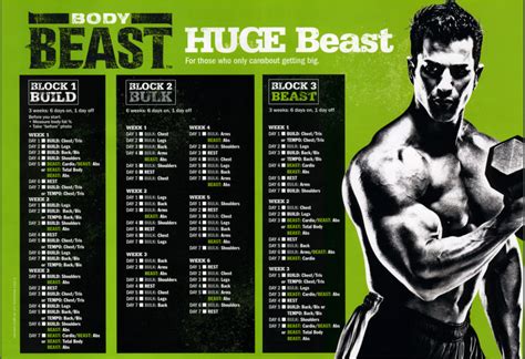 Body beast schedule. Body Beast is a 90-day video workout plan for men and women seeking chiseled physiques and different degrees of weight loss. The program was designed by … 