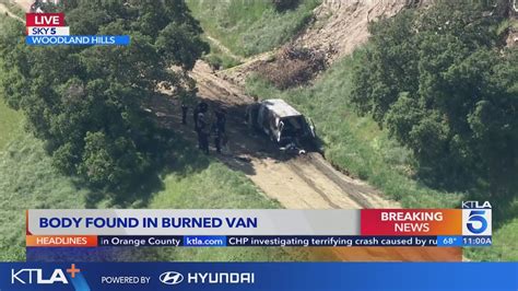 Body found in burned van on Mulholland Drive in Woodland Hills