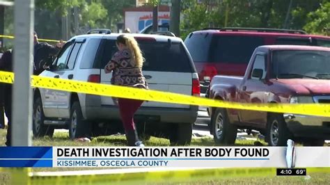 Body found in kissimmee today. KISSIMMEE, Fla. — A group of volunteer divers believe they have found the remains of a woman in a vehicle submerged in a retention pond near Walt Disney World, apparently solving a 12-year-old ... 