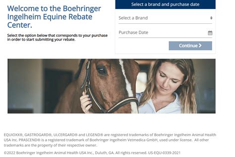 Boehringer ingelheim equine rebates 2023. XS 3 x 30-count bag. $8 Rebate*. 23-88382. * See individual offer terms and conditions on the offer submission page for more details. Offers expire June 30, 2023 unless otherwise noted. Rebate is paid in the form of a pre-paid card issued by Pathward, N.A., Member FDIC. Card terms and expiration apply. 