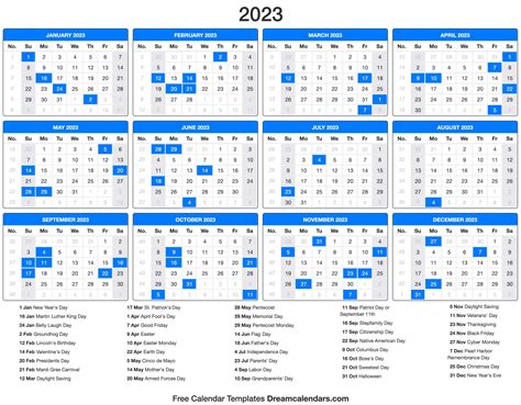 Boeing 2023 Holiday Calendar