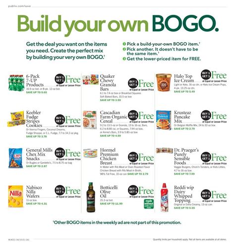 Publix Weekly Ad Jun 15 - 21, 2022. Celebrate with Dad having the finest meals and treats that will be cheaper at Publix stores. The new ad contains some great deals on basic stuff and celebratory food items. On the front page, you can buy bone-in ribeye steak for only $9.99 per lb. BOGO free deals are some of the biggest deals in these ads.. 