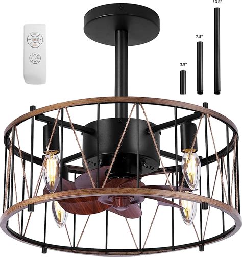 Boho Ceiling Fan with Lights and Reversible Blades, 18 Inch Small ...