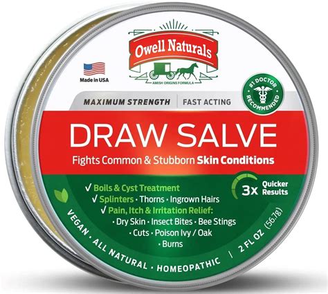 PRID Drawing Salve for Splinters, Pain Relief of Boils, Insect Bites and  Minor Cuts, 18g 