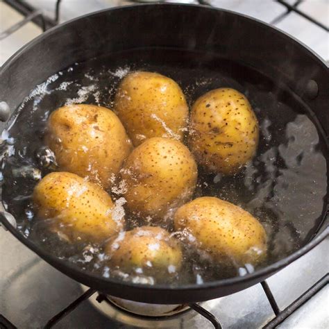 Boil potatoes for potato salad. Cool potatoes and cut into cubes, or cut prior to boiling. Mix mayo, vinegar, mustard, salt, and pepper in large bowl. Add potatoes, celery, onion, and eggs, toss. Cover and refrigerate until chilled (at least 4 hours). 