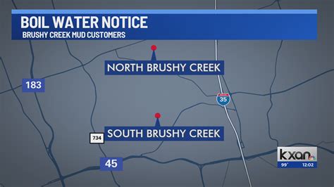 Boil water notice issued for Brushy Creek MUD customers