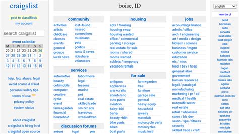 Boise craigslist general. Neither businesses nor individuals using Craigslist are required to create an account before they can post ads to the site. Though having an account makes management easier, you have the ability to cancel an ad with or without one. If you d... 