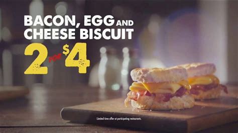 Bojangles 2 for $4. The Bacon, Egg and Cheese Biscuit features a made-from-scratch biscuit sandwiching hardwood-smoked bacon, a folded egg and American … 