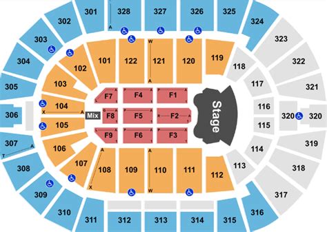  Row & Seat Numbers. For most events, rows in Section 113 are labeled A-X. For concerts, row E is usually the first row. An entrance to this section is located at Row X. Row A has 4 seats labeled 1-4. Rows B-D have 6 seats labeled 1-6. . 