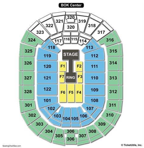 Tulsa BOK Center seating chart - Detailed