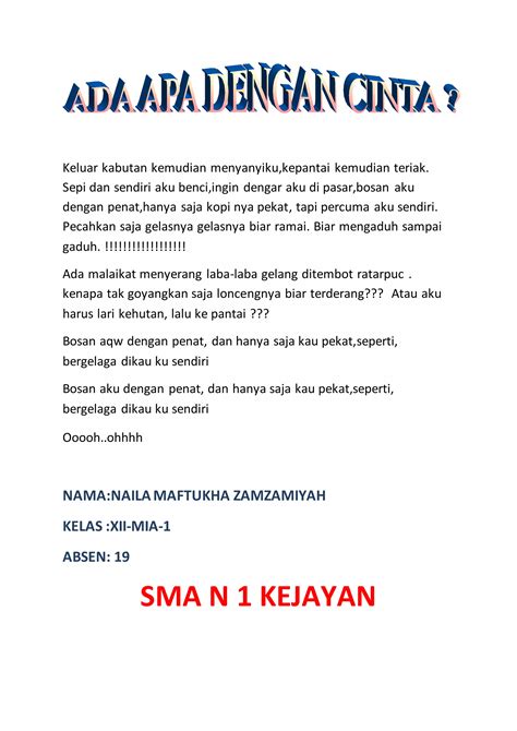 Bola merah hk dan sydney. Puisi ada apa dengan cinta.