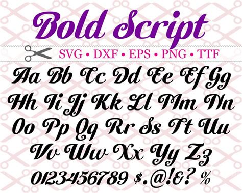 Bold Script SVG Cursive Font Fancy Script Font Svg Dxf Etsy Fancy