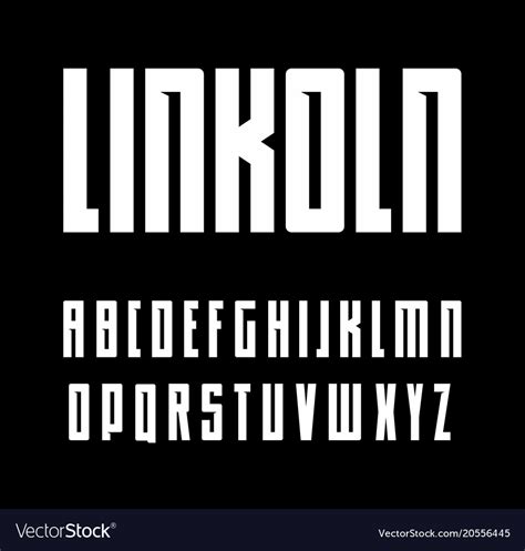 Bold typeface with inside serif condensed Vector Image