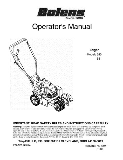 Bolens 550 series lawn mower manual. - Manual corel draw 12 formacion para el empleo.