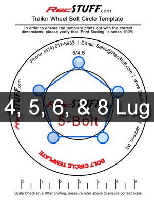 Bolt Pattern Template Printable