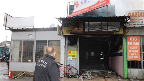 Bolu''da sanayi sitesindeki iş yerinde yangın