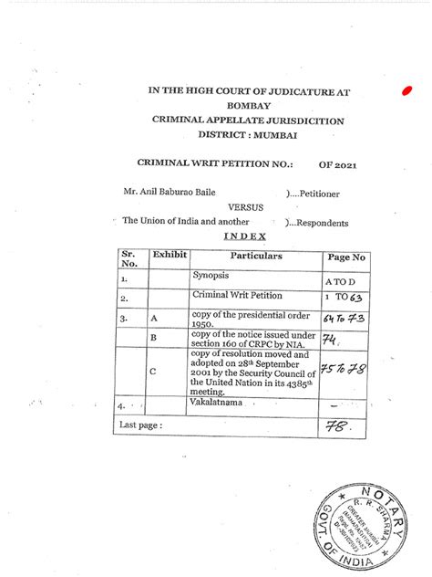 Bombay high court writ petition status.  a.  High Court of Bombay- Original Si...