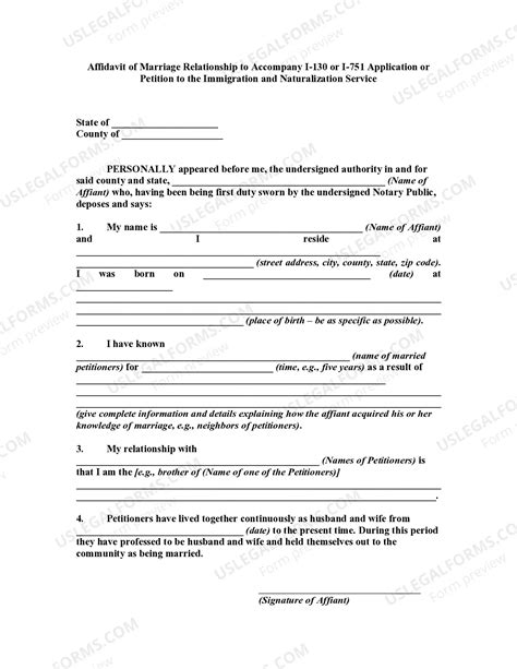 Bona fide marriage affidavit sample.  USCIS requires proof to confirm both...