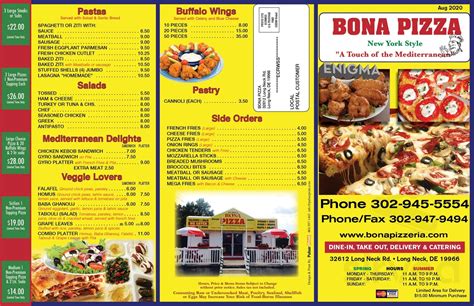 Bona pizza millsboro menu. Explore menu. Get coupons, hours, photos, videos, directions for Bona Pizza at 32612 Long Neck Rd Millsboro DE. Search other Restaurant in or near Millsboro DE. 