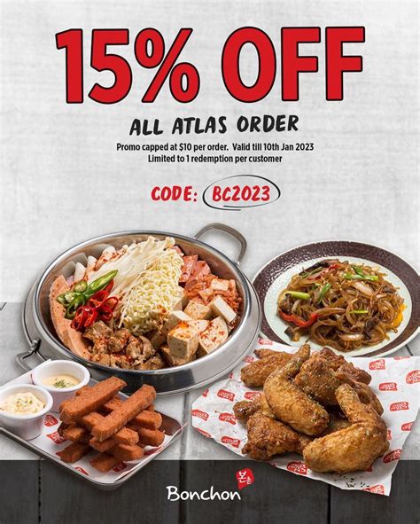2 active coupon codes for Bonchon in May 2024. Save with bonchon.com promo codes. Get 30% off, 50% off, $25 off, up to $100 off, free shipping and sitewide discount at bonchon.com.. 