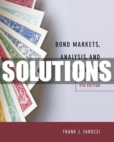 Bond markets analysis strategies solutions manual. - Manual del sistema de agua salada krystal clear.