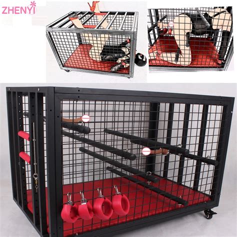 Bondage in a cage. The BDSM Slave Cage. $450.00. Introducing the ultimate BDSM Cage, a must-have addition to any BDSM Furniture collection, whether it's in your playroom or dungeon. Made with high-quality steel, this Bondage Furniture provides a secure and (un)comfortable space for the submissive partner. The sturdy construction… read more 