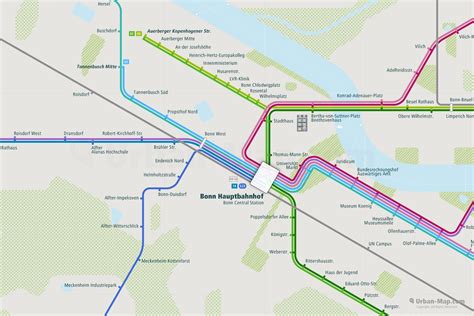 Bonn Rail Map - City train route map, your offline travel guide