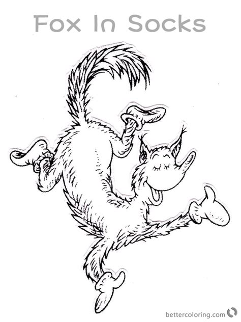 Book Fox in Socks Coloring Pages