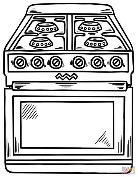 Book Image Of Stove Coloring Pages