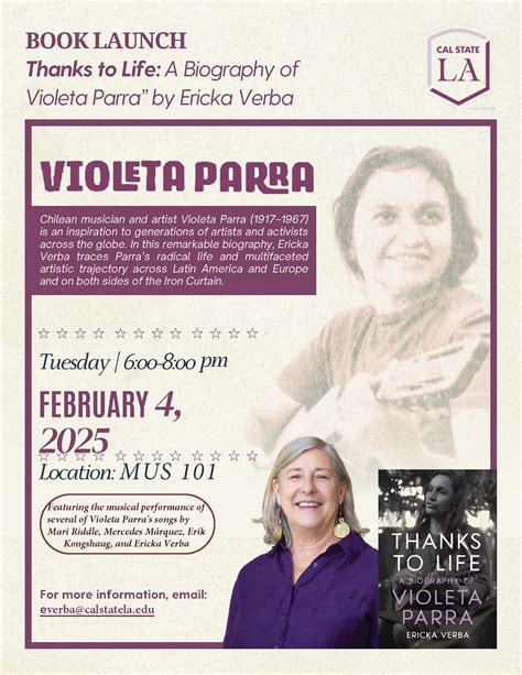 Book Launch-"Thanks to Life: A Biography of Violeta Parra" by …