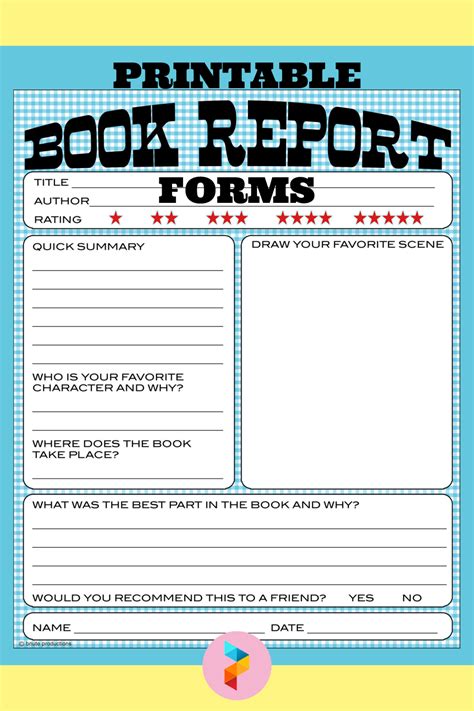Book Report Forms 10 Free PDF Printables Printablee