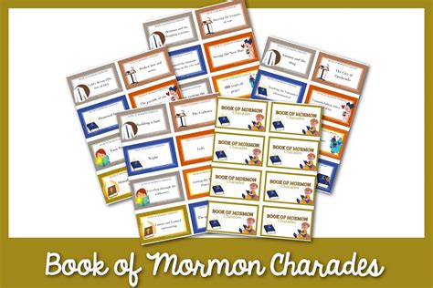 Icebreakers Games, Reading Group Activity, Book Club Party Game, Bingo Game, Charades Game, Book Club Meeting Game Bundle, Virtual Book Club (1.9k) $ 6.53. Digital Download ... Book of Mormon Charades Cards | Charade Games for Kids | LDS Games for Kids | LDS Activity for Youth | Primary Games | Primary Lessons | PDF (536). 
