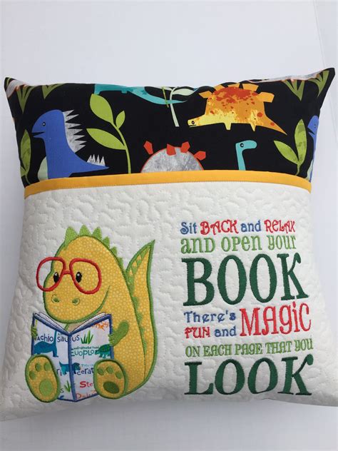 Book pillow, Machine embroidery designs, Pocket pillow