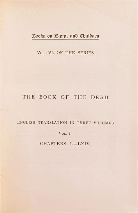 Full Download Book Of The Dead An English Translation Of The Chapters Hymns Etc Of The Theban Recension With Introductions Notes Etc Vol I By Ea Wallis Budge