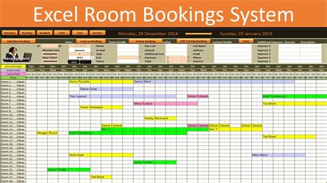 Booking Calendar Template Excel 6+ Conference Room Schedule Templates