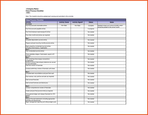 Bookkeeping checklist sample