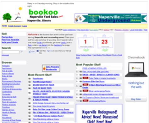 naperville.bookoo.com is the premium online classifieds community for Naperville, Illinois and surrounding areas. The friendliest online yard sale for garage sale lovers. Naperville. Search + Post. Log In Sign Up. Sell Stuff. Find Stuff ....