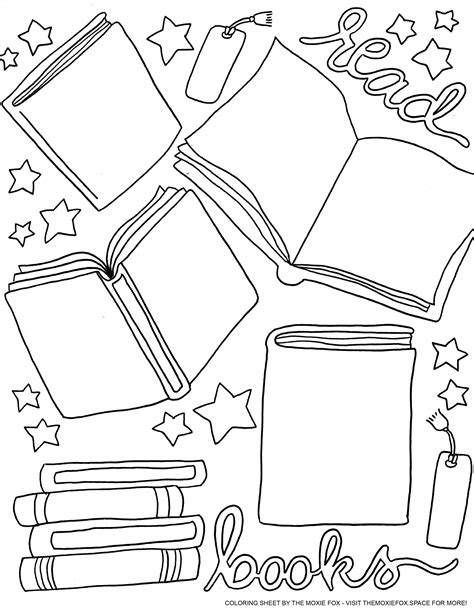 Books Coloring Sheets