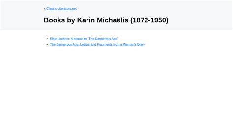 Books by Karin Michaelis Book Depository