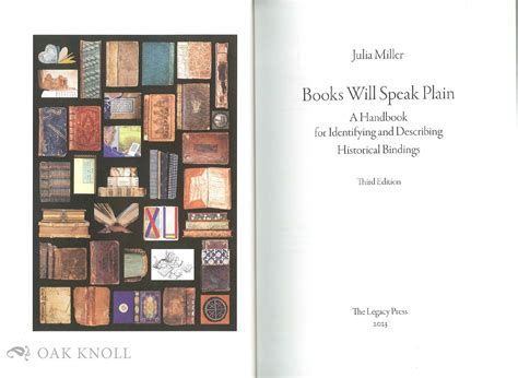 Books will speak plain a handbook for identifying and describing historical bindings. - Cuentos con espectros, sombras y vampiros antologia.