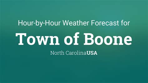 Boone, North Carolina - Current temperature and weather conditions. Detailed hourly weather forecast for today - including weather conditions, temperature, pressure, humidity, precipitation, dewpoint, wind, visibility, and UV index data. 2366576. 