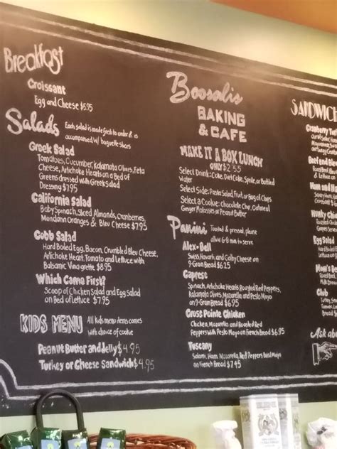 Boosalis baking and cafe menu. Current Pastry and Sandwich/Breakfast Menu. This does not include weekend/daily specials as we will post as they come 